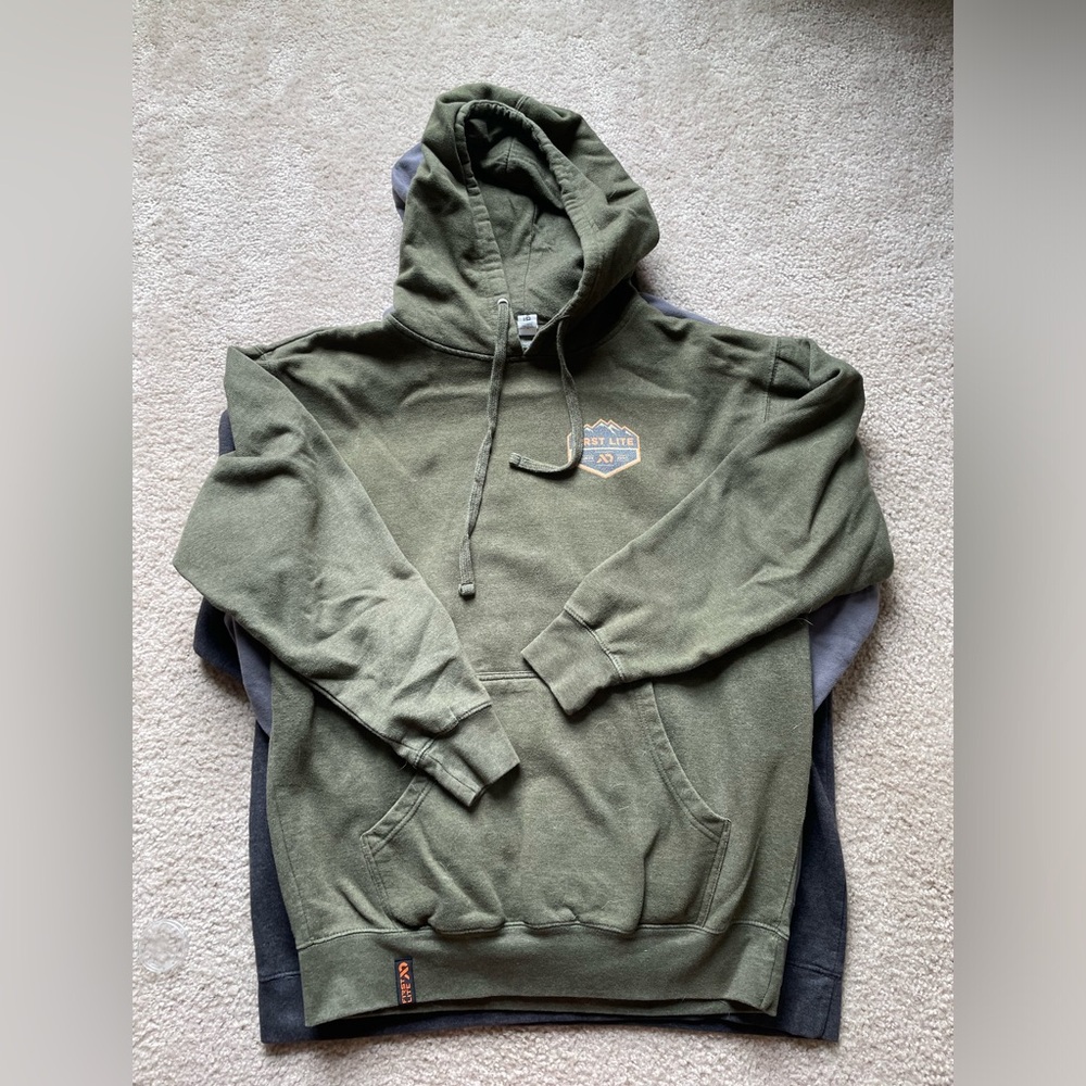 THREE First Lite logo hoodies- 2 large, throwing in 1 XL for free!